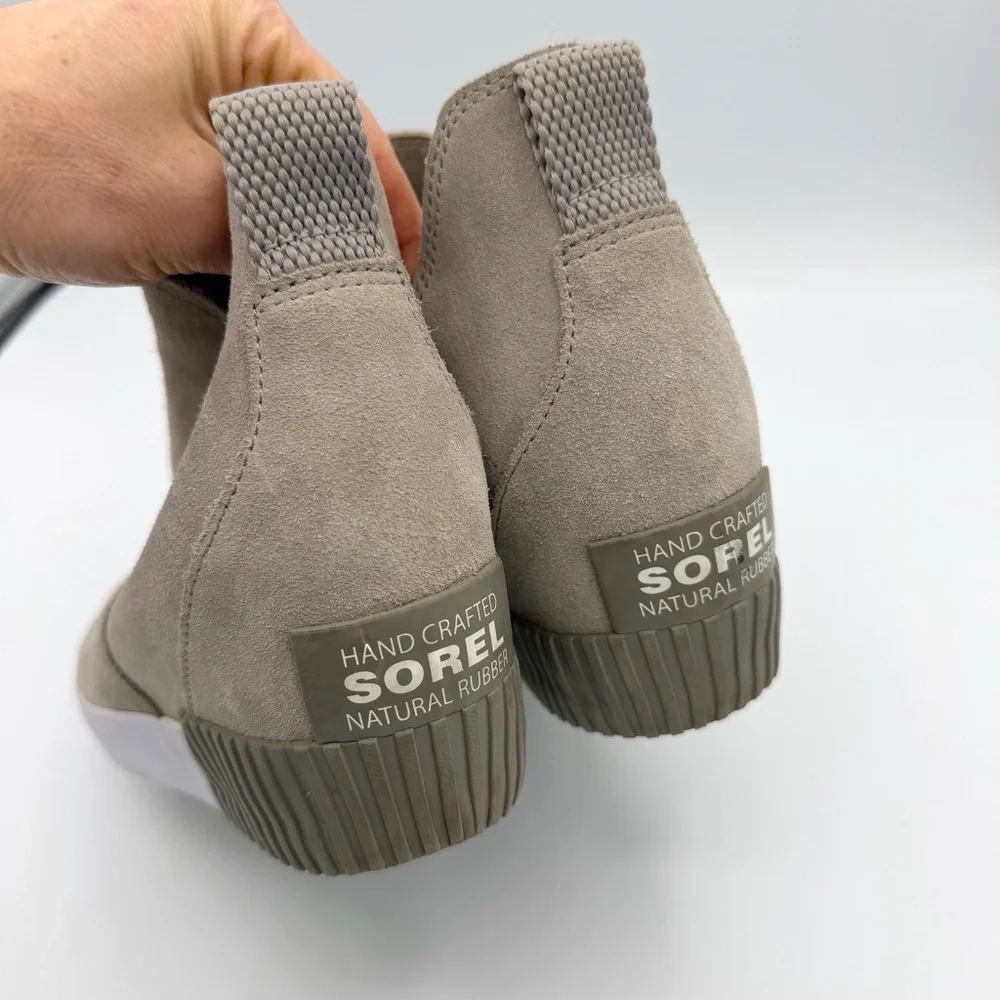 Sorel Out 'N About Slip-On Wedge grey suede shoes